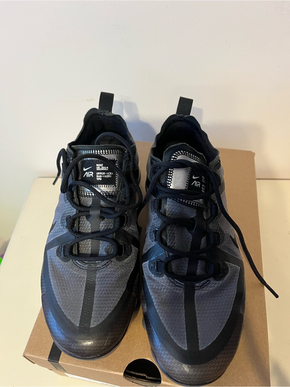 Nike Black and Charcoal VaporMax Running Shoes - Picture 3 of 4